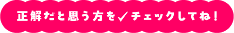 正解だと思う方をチェックしてね！