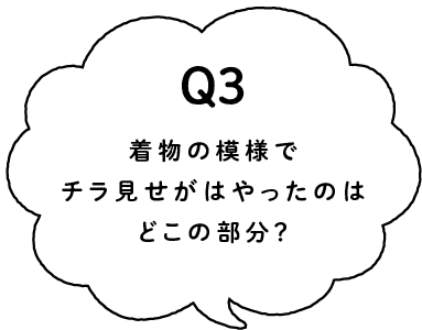 Q3 着物の模様でチラ見せがはやったのはどこの部分？